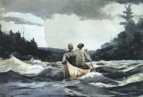 Winslow Homer Canoe in Rapids (mk44) oil painting picture